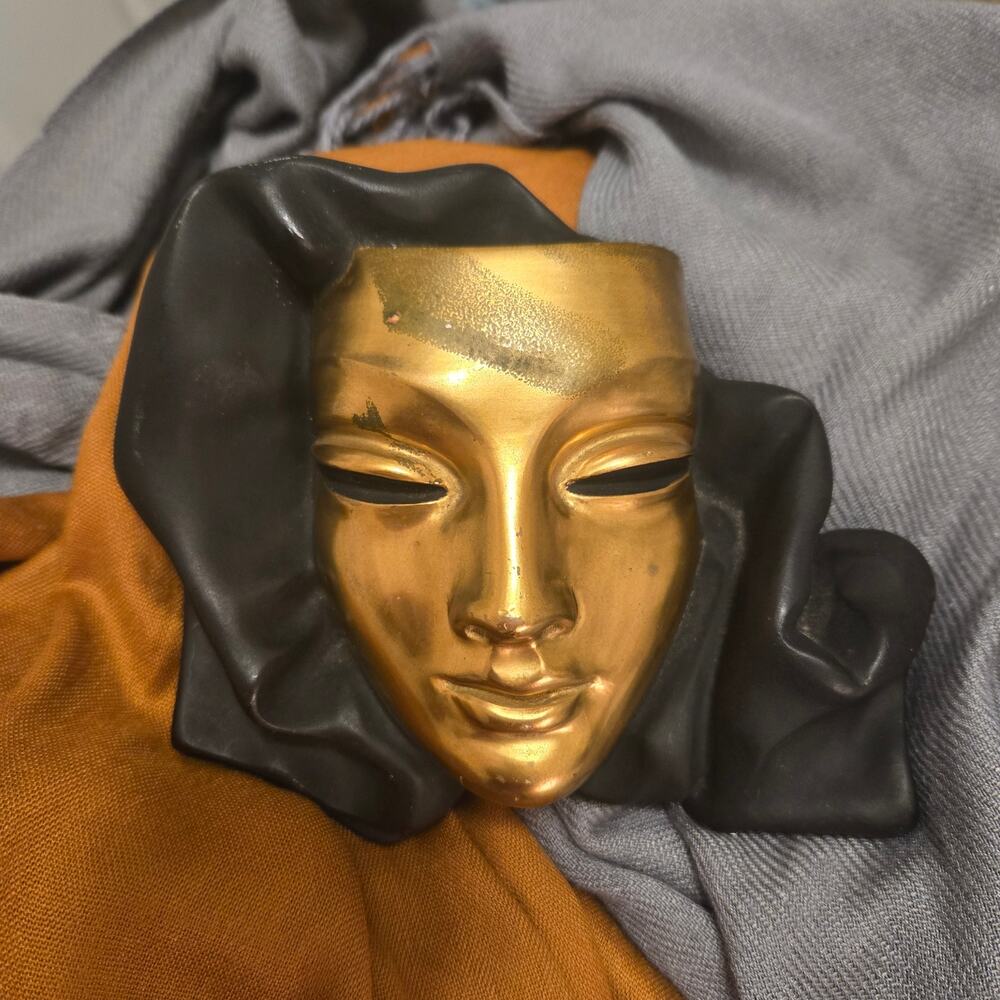 Vintage Hans Schirmer Achatit Venetian Wall Mask - Mid-Century Modern Sculpture